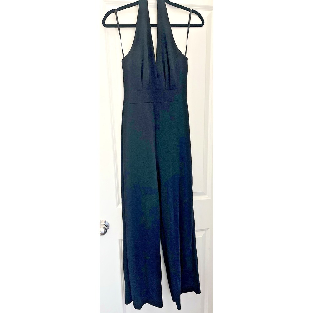 Saints Jumpsuit Womens S‎ Black Halter Wide Leg Crepe Cocktail Evening Romper